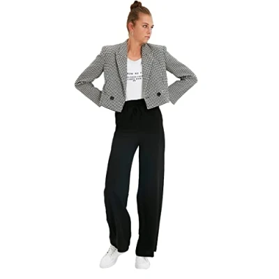 Abbildung von TRENDYOL Damen Schwarze Geräumige Hose Pants, Schwarz, 36 EU