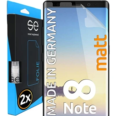 Abbildung von smart engineered [2 Stück] Entspiegelte 3D Schutzfolien kompatibel mit Samsung Galaxy Note 8, hüllenfreundliche Matte Displayschutz Folie, Schutz vor Schmutz und Kratzern, kein Schutzglas