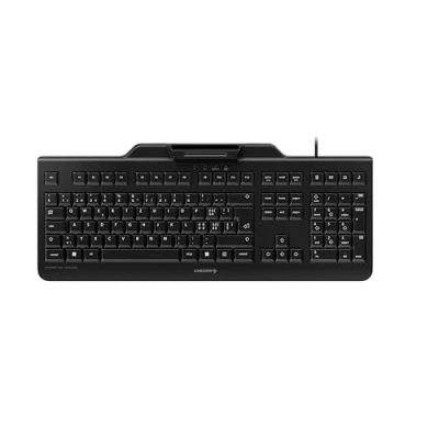 Abbildung von CHERRY KC 1000 SC, Schweizer Layout, QWERTZ Tastatur, kabelgebundene Security Tastatur mit integriertem Chipkarten Terminal, Blauer Engel, Schwarz