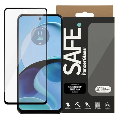Abbildung von Motorola Moto G14 Panzerglas PanzerGlass SAFE Ultra Wide Fit Screenprotector Displayschutz für das