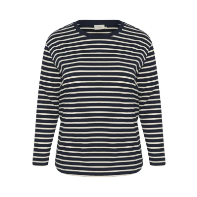 Abbildung von Kaffe Curve Winni Langarmshirt Midnight antique white, Damen, Größe: 54/56, white