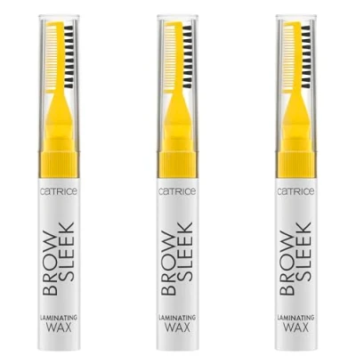 Abbildung von Catrice Brow Sleek Laminating Wax, Augenbrauengel, Weiss, langanhaltend, definierend, fixierend, transluzent, vegan, ohne Mikroplastikpartikel, Nanopartikel frei, Parfüm, 3er Pack (3x9ml)