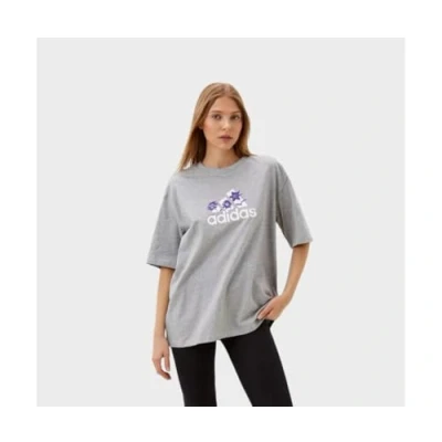 Abbildung von adidas Women&#039;s Flower Pack Badge of Sport Tee T Shirt, medium Grey Heather, S