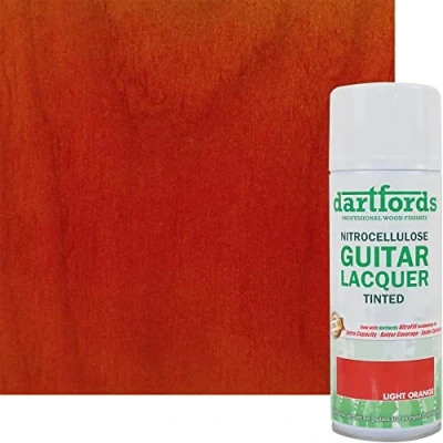 Abbildung von dartfords Nitrozellulose Gitarrenlack, getönt, Orange (hell), Sprühdose, 400 ml