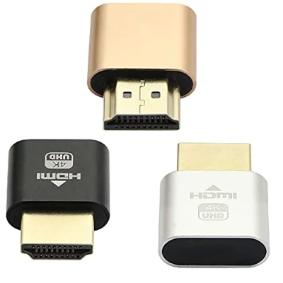 Abbildung von XMSJSIY HDMI Dummy Plug 4K Display Emulator Virtueller Monitor Headless Ghost Adapter für Ethereum ETH ZEC BTC Mining 3840x2160@60Hz 3er Pack