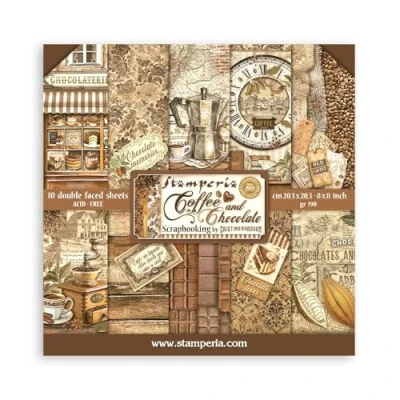 Abbildung von Scrapbooking Small Pad 10 sheets cm 20,3X20,3 (8&quot;X8&quot;) Coffee and Chocolate