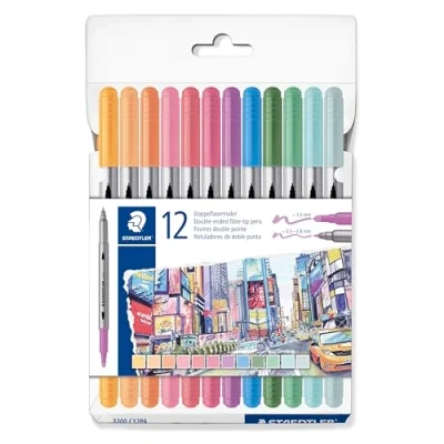 Abbildung von 10 x Staedtler Doppelfasermaler pastell 12 Stück