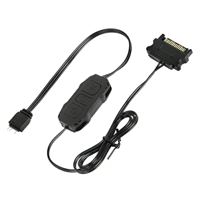 Abbildung von CERRXIAN 5 V 3 poliger ARGB Controller, eingebauter Lichtmodus, SATA Netzteil, für Motherboards ohne oder DIYARGB Lüfter, Lichtstreifen, Beleuchtungsbretter usw