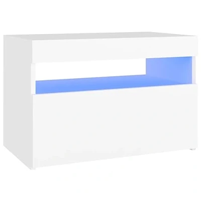 Abbildung von vidaXL Nachttisch mit LED Leuchten Weiß 60x35x40 cm Holzwerkstoff (1 St)