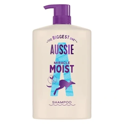 Abbildung von Aussie Miracle Moist Shampoo 1000ml, feuchtigkeitsspendende Formel zum Wiederbeleben und Wiederherstellen von Brüchigem, Trockenem Haar, mit Australischem Macadamianussöl, Tierversuchsfrei