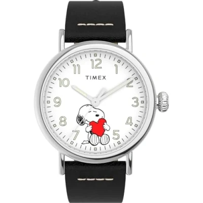 Abbildung von Timex Standard x Peanuts Con Snoopy Día de San Valentín TW2U72200, Negro, Clásico