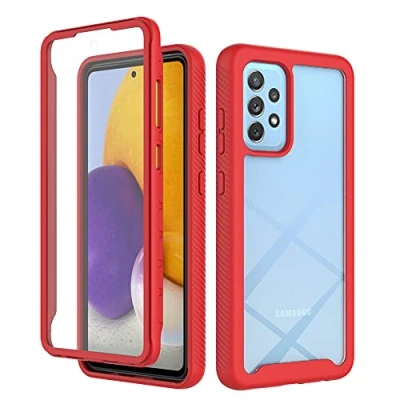 Abbildung von XINNI Hülle für Samsung Galaxy A52S(A52 4G 5G), 360 Grad Stoßfeste Schutzhülle mit Integriertem Bildschirmschutz, Robuster Bumper Outdoor Full Body Case, Rot