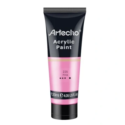 Abbildung von Artecho Acrylfarbe Rosa 120 ml, Wasserfest und Lichtecht, Schnell Trocknend, für Leinwand, Holz, Stoff, Handwerk, Leder Stein.