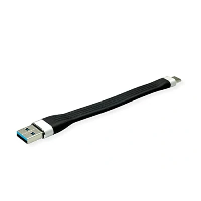 Abbildung von ROLINE USB 3.2 Gen 1 Silikonkabel, A C, ST/ST, schwarz, 11 cm