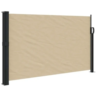 Abbildung von vidaXL Seitenmarkise, Sichtschutz Ausziehbar, Windschutz Sonnenschutz für Garten Balkon Terrasse, Seitenrollo Seitenwandmarkise, Beige 120x500cm
