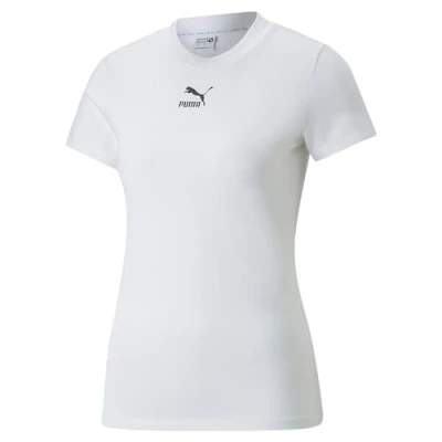 Abbildung von Puma Classics SLIM Tshirt basic, Damen, Größe: Small, White