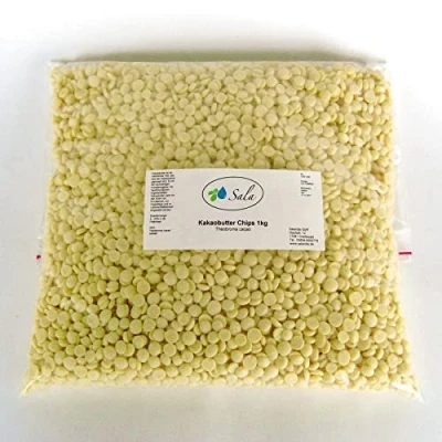 Abbildung von Sala Kakaobutter Chips Pastillen Lebensmittelqualität konv. 1 kg 1000 g Beutel