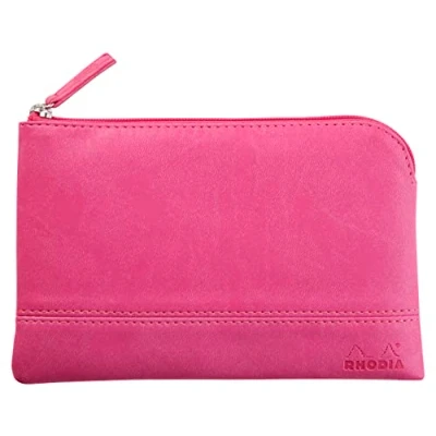 Abbildung von Rhodia 116542C Rhodiarama Reißverschlusstäschchen aus italienischem Kunstleder, Kleinformat (11x17 cm), Fuchsia, 1 Stück