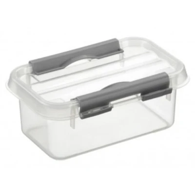 Abbildung von SUNWARE Q Line Box 0,5 Liter 150 x 100 63 mm transparent / metallic