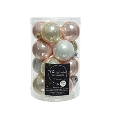 Abbildung von Weihnachtskugel Glas d3,5 cm weich rosa 16pcs Weihnachten Decoris