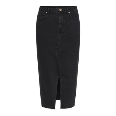 Abbildung von Pieces Pcjessie MIDI Skirt Jeansrock, Damen, Größe: Small, Black