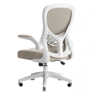 Abbildung von Hbada J3 Bürostuhl Ergonomisch, Schreibtischstuhl, Computer mit hochklappbarer Armlehne und Lendenwirbelstütze, Drehstuhl Höhenverstellbar, Grau
