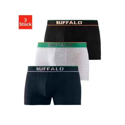 Abbildung von Buffalo 3 PACK Panties, Herren, Größe: Small, Grau/meliert/navy/schwarz