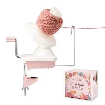 Abbildung von INMAKER Wollwickler, Rosa Garnwickler für Häkeln, Helfer Strickbegeisterte