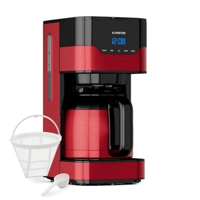 Abbildung von Klarstein Filterkaffeemaschine Arabica, 1.2l Kaffeekanne, Leichte Bedienung: EasyTouch Control Bedienoberfläche und LC Display
