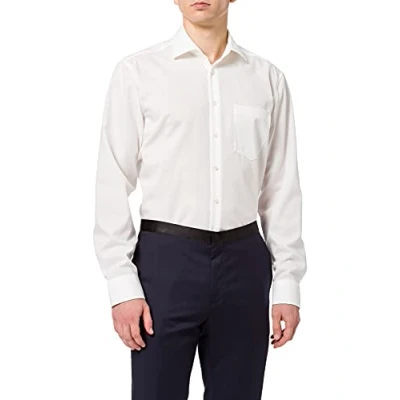 Abbildung von Seidensticker Herren Business Hemd Regular Fit Bügelfrei Kent Kragen Langarm 100% Baumwolle