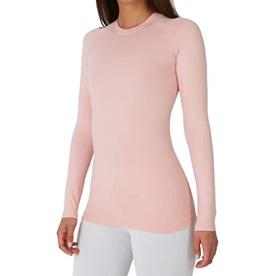 Abbildung von TCA Langarmshirt Damen Thermo Laufshirt, Langarm, Kompressions Laufoberteil Hell Pink (1 tlg)