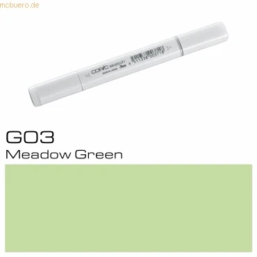 Abbildung von COPIC Sketch Marker Typ G 03, Meadow Green, professioneller Pinselmarker, mit einer Super Brush Spitze und Medium Broad
