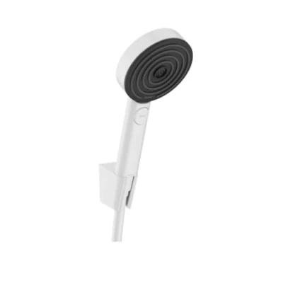 Abbildung von hansgrohe Duschset Pulsify Select S, Duschkopf mit Schlauch und Halterung, Handbrause 3 Strahlarten Relaxation, Mattweiß