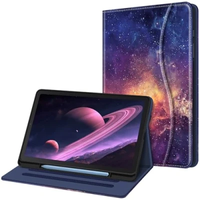 Abbildung von Fintie Hülle für Samsung Galaxy Tab S6 Lite 10.4 2024/2022/2020, Soft TPU Rückseite Gehäuse Schutzhülle mit S Pen Halter und Dokumentschlitze, Die Galaxie