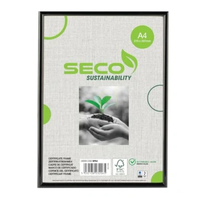 Abbildung von Seco A4 Holz Urkundenrahmen mit Perspex Sicherheitsglas schwarz
