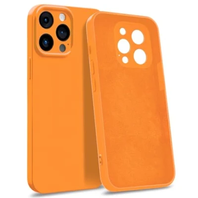 Abbildung von MyGadget Hülle kompatibel mit iPhone 14 Pro Max [ 4 Layer Struktur Schutzhülle ] Gummierte Handyhülle Soft Inlay &amp; Hardcase Cover außen Orange