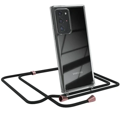 Abbildung von EAZY CASE Handykette kompatibel mit Samsung Galaxy Note 20 Ultra/Note Ultra 5G Handyhülle Umhängeband, Handykordel Schutzhülle, Silikonhülle, Hülle Band, Kette, Clips in Rosé