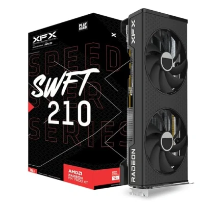 Abbildung von XFX Radeon RX 7600 XT SPEEDSTER SWFT210 CORE Gaming Grafikkarte (16 GB)