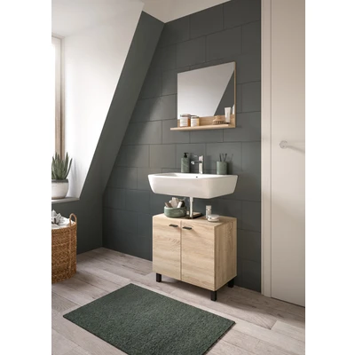 Abbildung von welltime Badmöbel Set &quot;Tampa, best. aus Waschbeckenunterschrank und Spiegel, Breite 57cm,&quot;, (Set, 2 St.), teilig, Bad Möbel, Badschrank