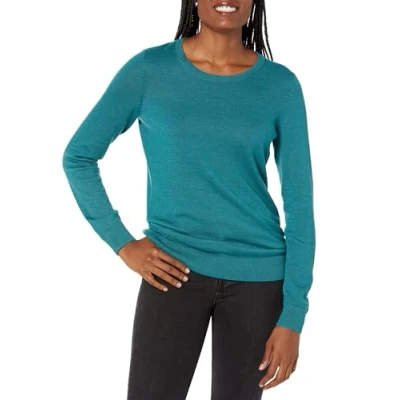 Abbildung von Amazon Essentials Damen Leichter, Langärmeliger Pullover Mit Rundhalsausschnitt (Erhältlich in Übergröße), Grünblau, XL