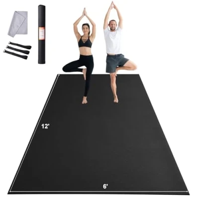 Abbildung von VEVOR Trainingsmatte, rutschfeste, hochdichte Premium Yogamatte, Trainings Yogamatte für Männer und Frauen, Fitness Trainingsmatte mit Tasche Tragegurt, alle Arten von Heim Yoga