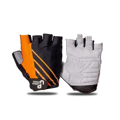Abbildung von Urban Prime Short Gel Padded Gloves orange Fahrradhandschuhe Sommer kurz Halbfinger rutschfest Polsterung Unisex
