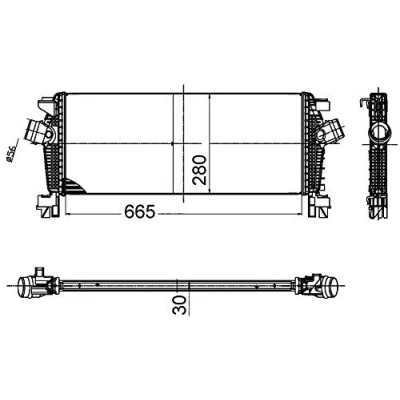 Abbildung von MAHLE ORIGINAL CI 509 000S Ladeluftkühler OPEL: Astra J Sports Tourer, Schrägheck, CHEVROLET: Orlando, Cruze Limousine, Schrägheck