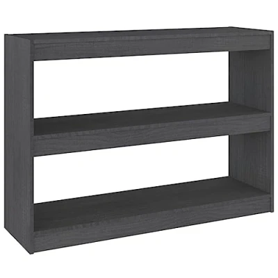 Abbildung von vidaXL Massivholz Kiefer Bücherregal Raumteiler Standregal Aktenregal Raumtrenner Regal Wandregal Büroregal Mehrzweckregal Grau 100x30x71,5cm