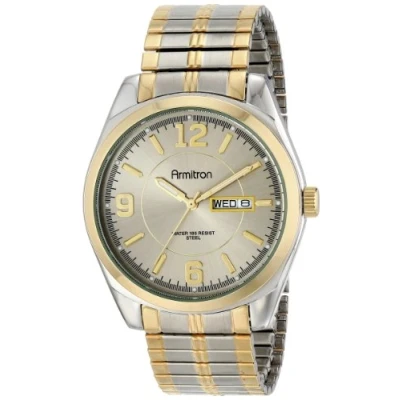 Abbildung von Armitron Herren Armbanduhr mit Tag/Datumsanzeige, leicht ablesbar, Metallerweiterung, 20/4591