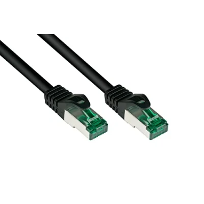 Abbildung von Good Connections® PREMIUM Cat. 6A OUTDOOR Patchkabel 15 m IP66 mit Rastnasenschutz 10 GIGABIT, KUPFERLEITER / CU S/FTP, PiMF 500MHz für den Außenbereich, UV und Wasser resistent SCHWARZ