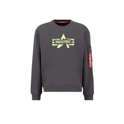 Abbildung von Alpha Industries LOGO EDGE Crewneck Sweatshirt, Herren, Größe: XL, Vintage grey