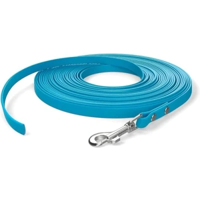 Abbildung von 5m Schleppleine, Hundeleine, 1 Karabiner, Cyan blau, extra schmal, schmutz und wasserabweisend