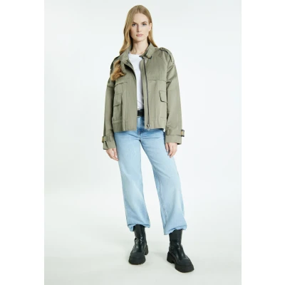 Abbildung von DREIMASTER Vintage Damen Jacke XL / Olive 50% Baumwolle Polyester