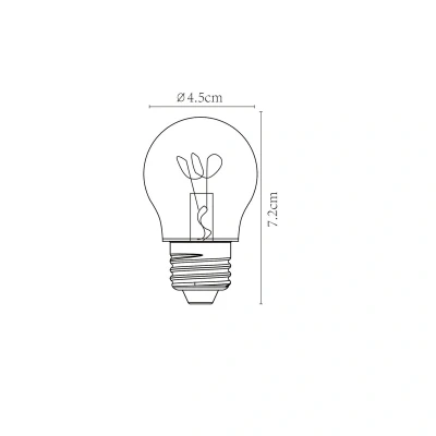 Abbildung von Lucide LED Bulb Glühfadenlampe Ø 4,5 cm Dim. E27 1x3W 2200K Amber